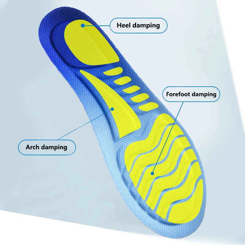 Sweat absorbent breathable material Light run-up super soft arch support sports insoles