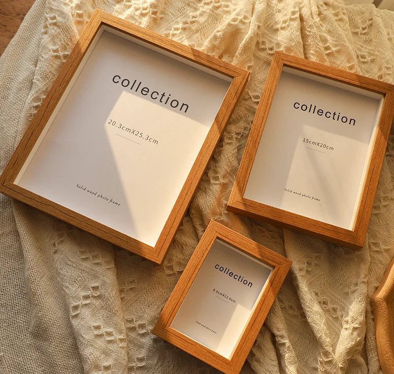 Factory Wholesale Customize Size A2 A3 A4 Eco Friendly Solid Wood Photo Frame Photo Picture Art Wall Solid Wood Frame