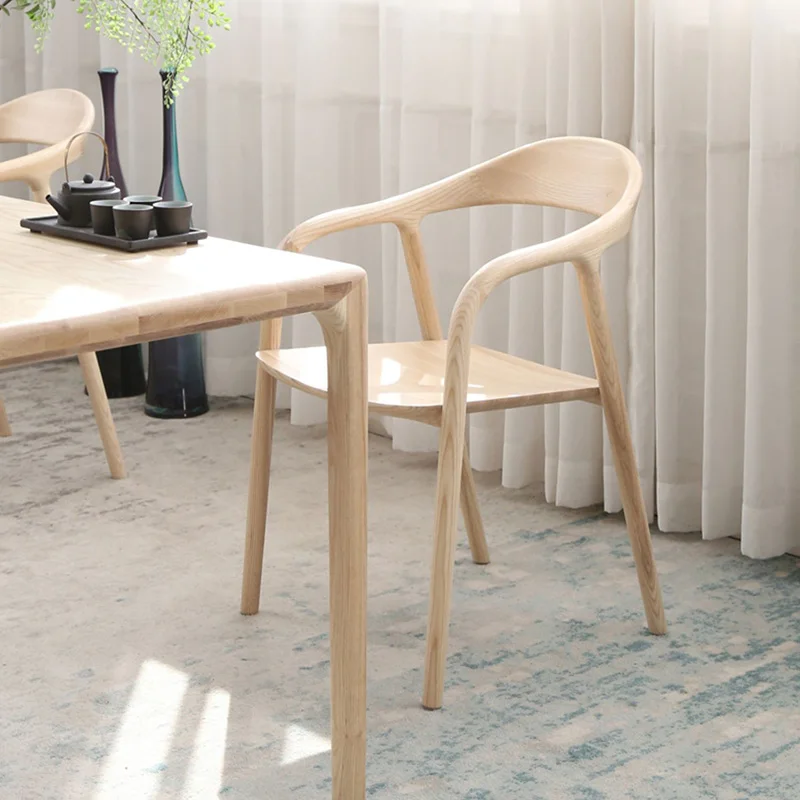 Modern leather wood arm chair design nordic style CH24 wood dinning room chairs wooden dining chairs for hotel and restaurant