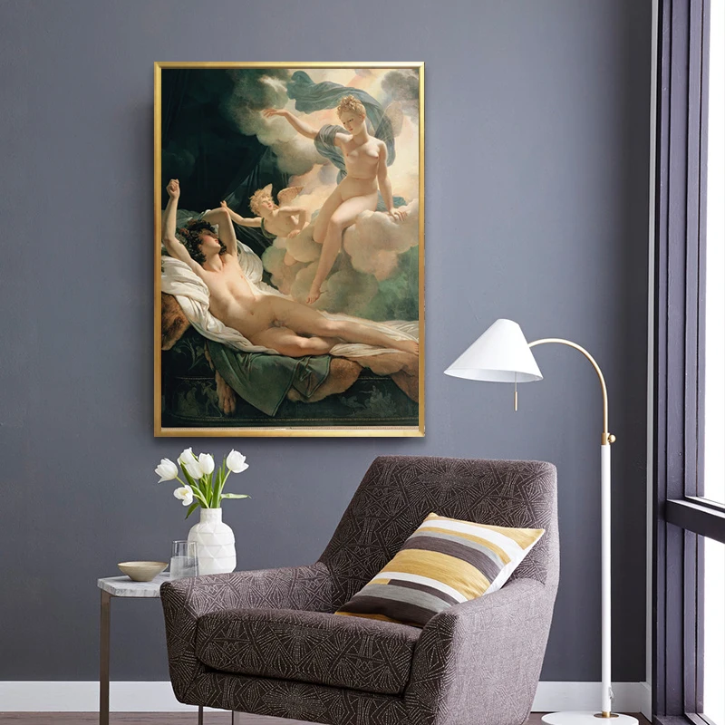 Custom Home Decoration Sexy Couple Handmade Oil Wall Art Canvas Sexy Famous Nude Paintings