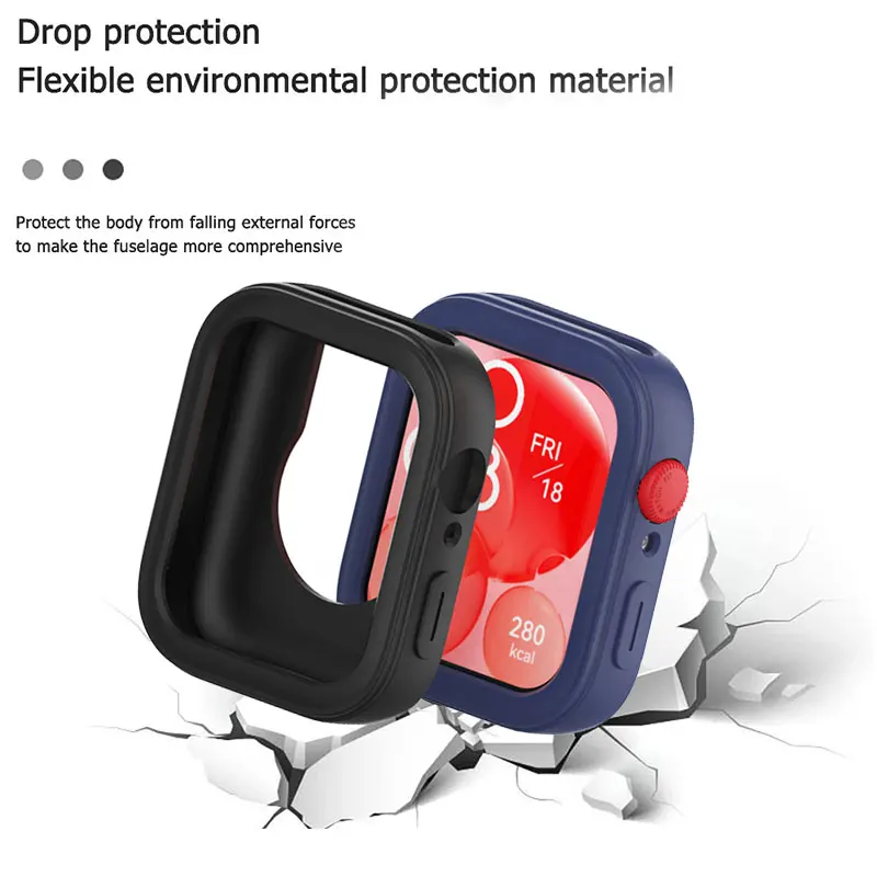 Candy Color Soft Silicone Watch Case for Huawei Watch Fit 3 Protective Cover Case Bumper for Huawei Watch Fit 3 Accessories