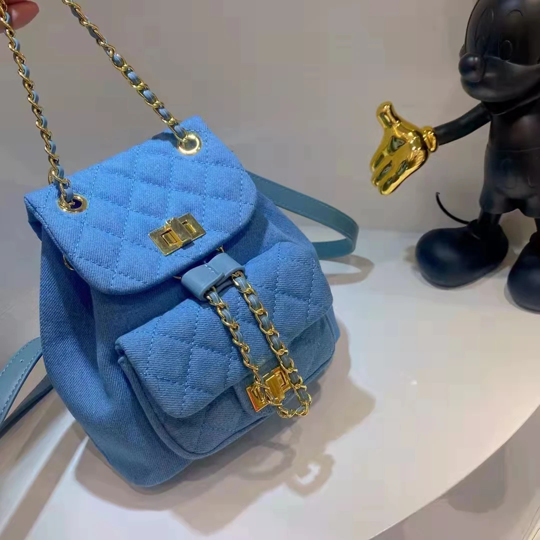 hot sale latest fashion women denim quilted flap cross body handbags with chain for ladies sling hand bags in Guangzhou new