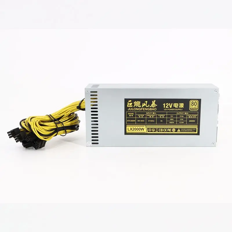 Одноканальный 2U 2000W бесшумный электропитанием компьютер 1800W2200W2400W2500W видеокарта платформа блок