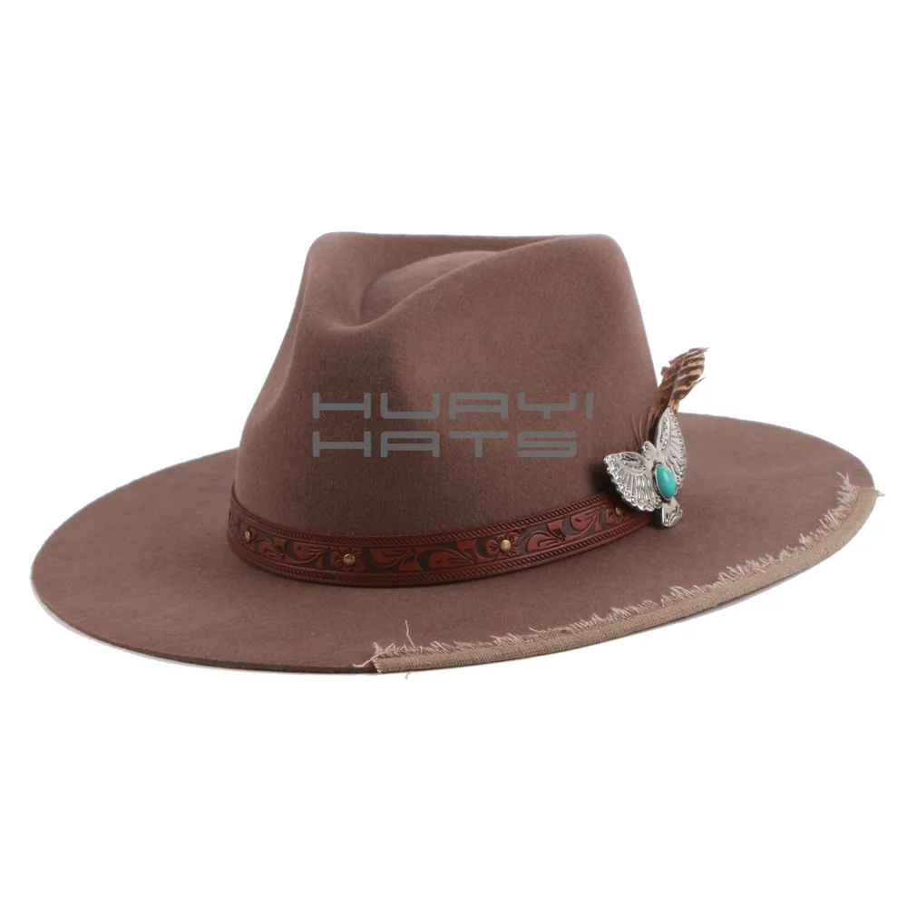 Huayihats Wholesale Custom Wool Felt Fedora Hats Minimum Order Quantity 200