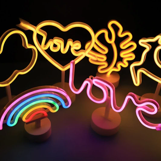 Drop shipping Cardboard Happy Birthday Acrylic Letters Electronic Custom Neons Sign LED Customized Night Light customized neon s