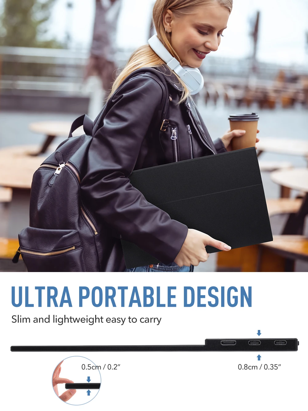 extended screen for laptop 15.6 portable monitor for laptop 4k IPS Ultra Slim 1920X1080 Type C Connector AR1561080P-1