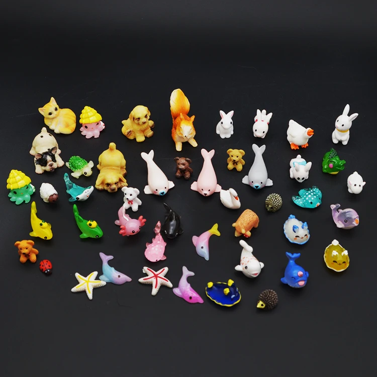 
diy house desk zen terrarium figurines accessories ladybug resin fish frog figures garden ornaments miniature 