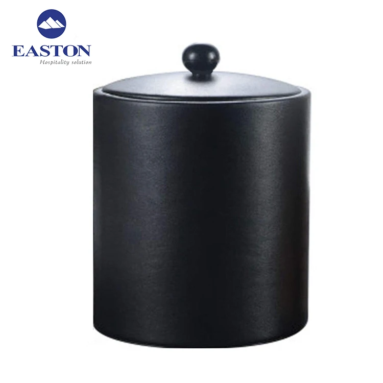 Hotel modern single layer design leather Ice bucket