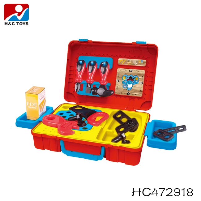 Educational toy kids pretend play suitcase plastic tool kit toys HC473495