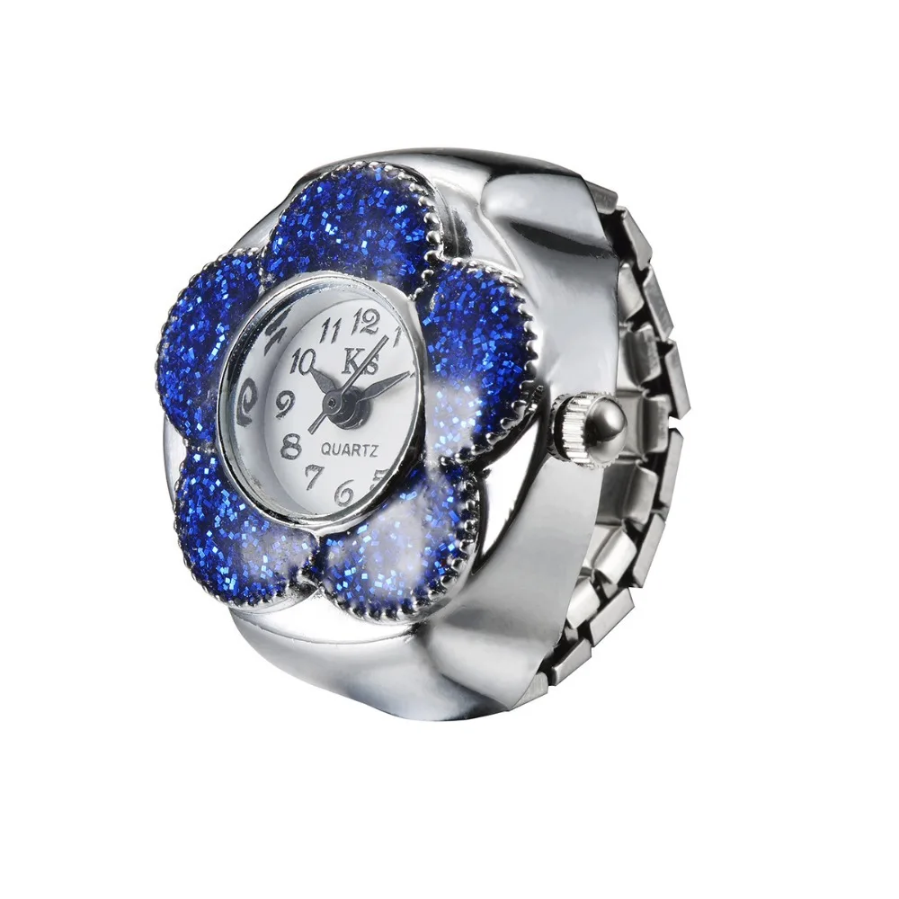 QIUHAN Mini Classic Colorful Flower Ring Watch