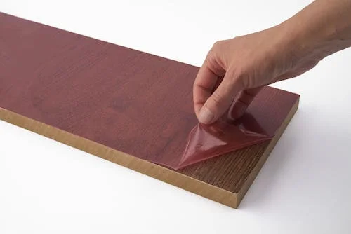 Soft Melamine MDF Board 50cm Width PE Protection Film Surface Covering Blow Molding Logo Good Weatherability No Glue Residue