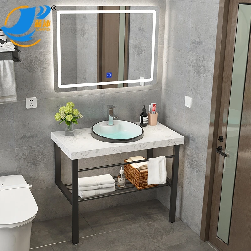 Lanjia 2022 AZ012 vanity sink and toilet bathroom vanity furniture single bathroom cabinet