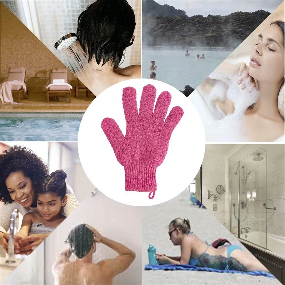 Exfoliating Face Body scrub wash gloves Scrubbing Spa Bath Wash Shower Massage Gloves