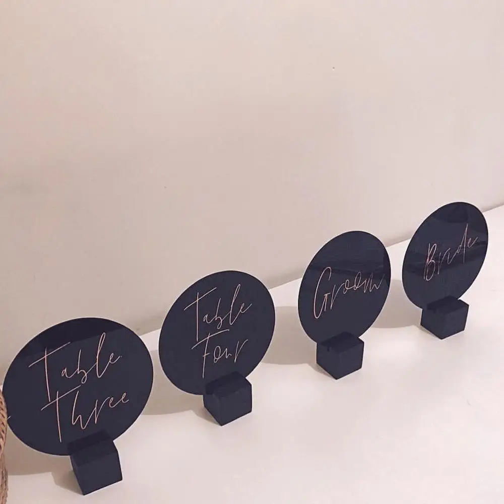 A & C изготовленный на заказ место карты зеркало Свадебная циркониевая диатема, стоящая акриловая свадебного стола номер