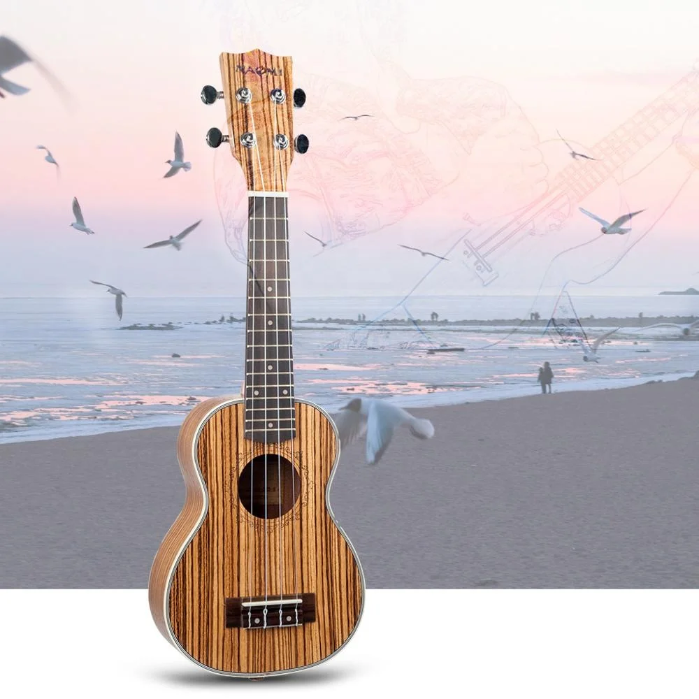NAOMI  21 Inch Ukulele Zebrawood 4 Strings Hawaii Guitar Uke Kit Acoustic Mini Guitar Musical Instrument