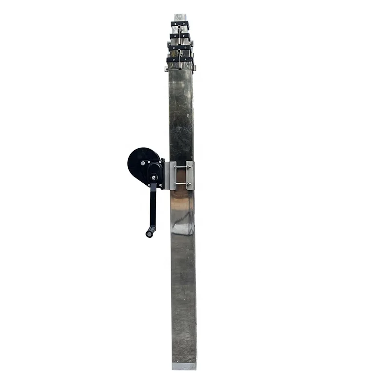 Self locked Telescopic mast aluminum light weight pneumatic light tower masts pole