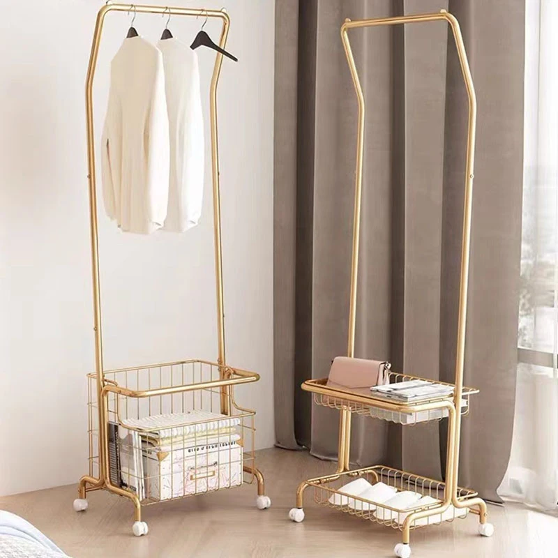 Clothes Rack Portable Extra Large Garment Rack 2-Tire Storage Box Shelves For Entryway and Bed Room Patented Design