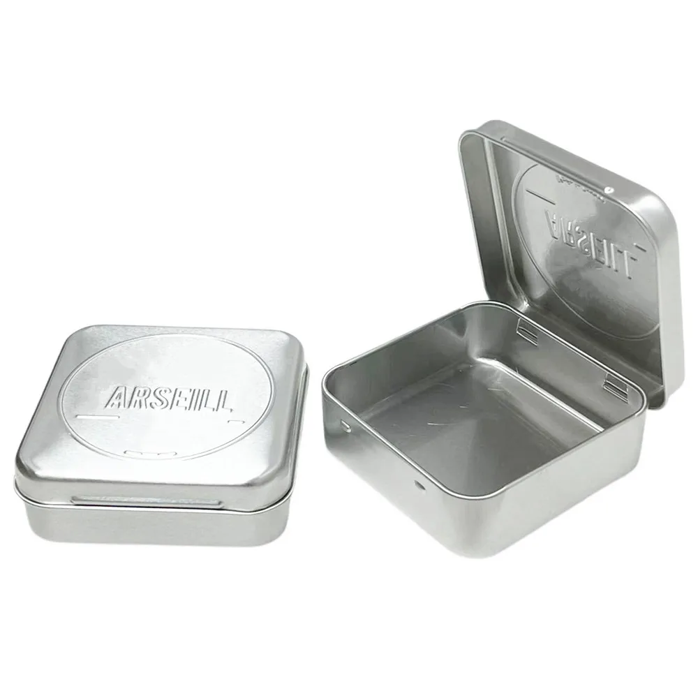 Factory New Design Food Grade Tinplate Metal Tin Wholesale Tin Box Hinge Custom Tin Can