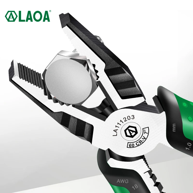 LAOA 7 Inch Multifunction Diagonal Pliers Wire Cutter Long Nose Pliers Side Cutter Cable Shears Electrician professional Tools