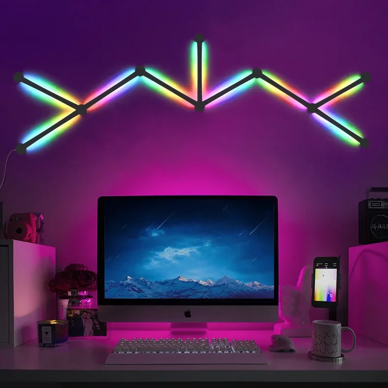 WIFI smart RGB glide wall light wholesale LED wall lamp home decor dimmable APP control DIY linear light indoor