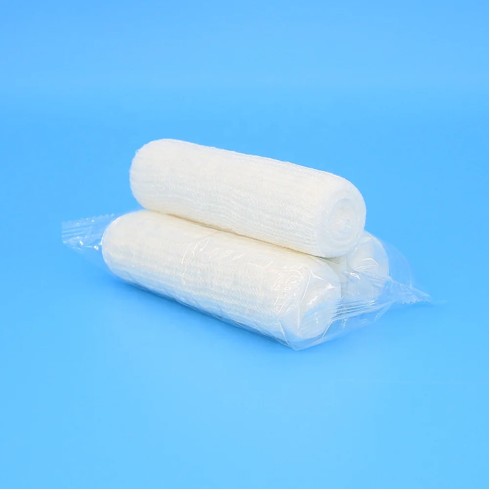 High quality medical sterile conforming roll machine gauze bandage with woven edge