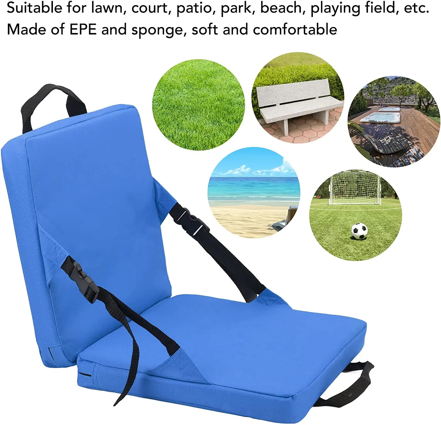 Multiuse Adjustable Recliner Outdoor portable Stadium Seat by for Sports Baseball bleacher cushion chair