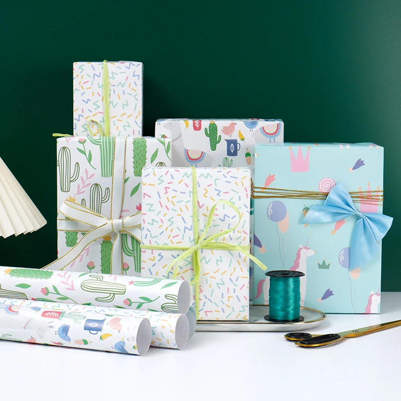 Custom New Boutique Christmas Birthday Gift Wrap Wrapping Paper Rolls