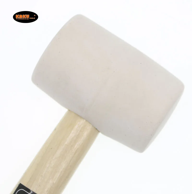 KAKU High Quality Wooden Handle Mallet White Rubber Hammer For Decoration Installation Ceramic Tile