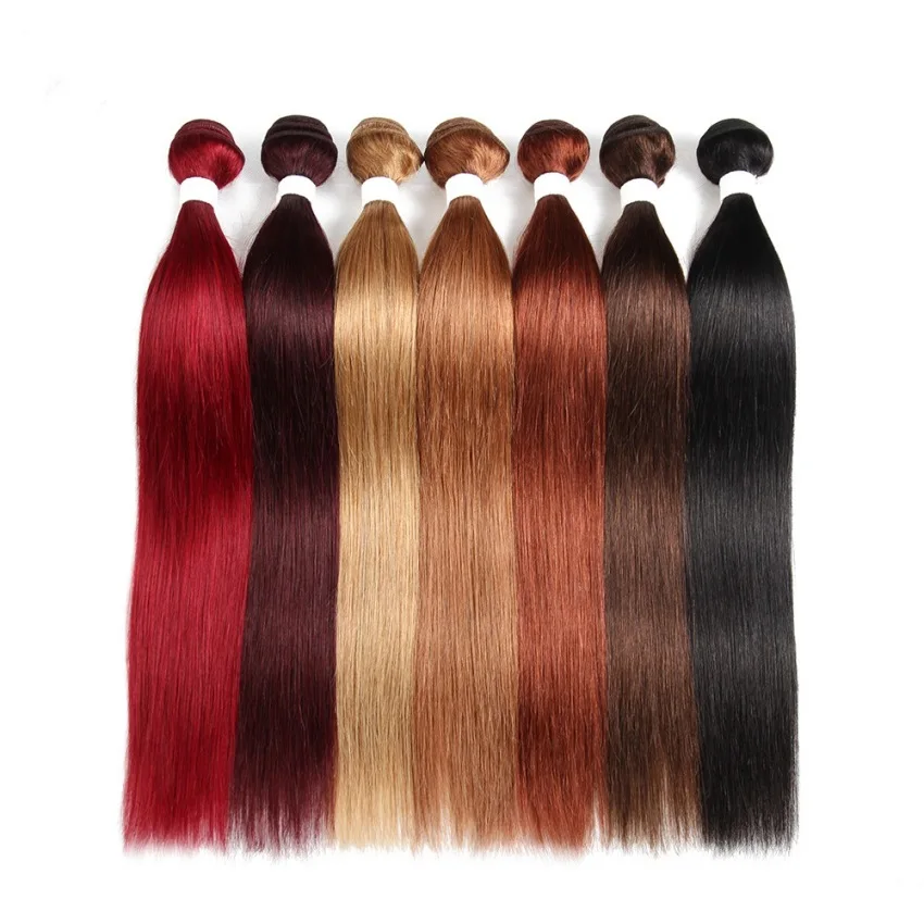 Wholesale 10A colored hair 18inch 95gram , 100% human hair weave burgundy brazilian Hair Bundles