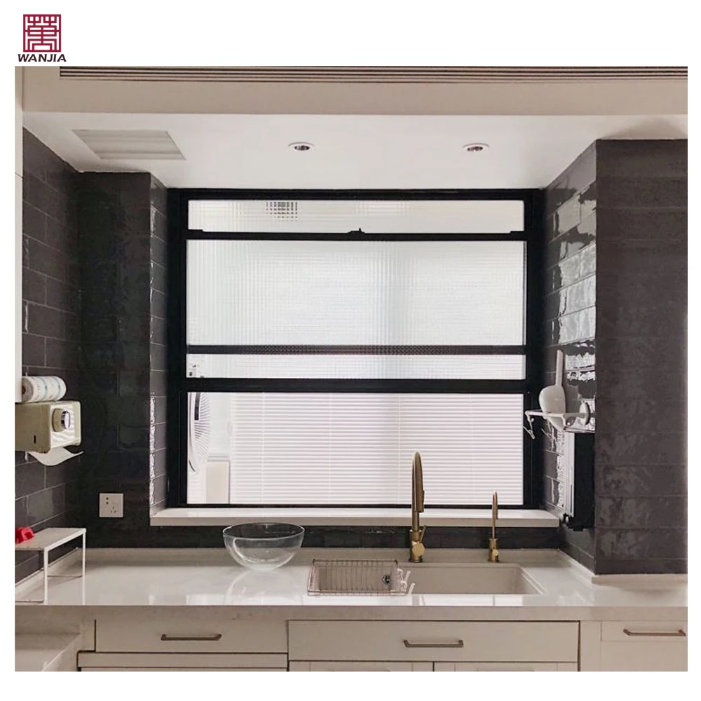 Aluminum Smart Electric Single Hung Glass Window Installation Energy Efficient Single Hung Window