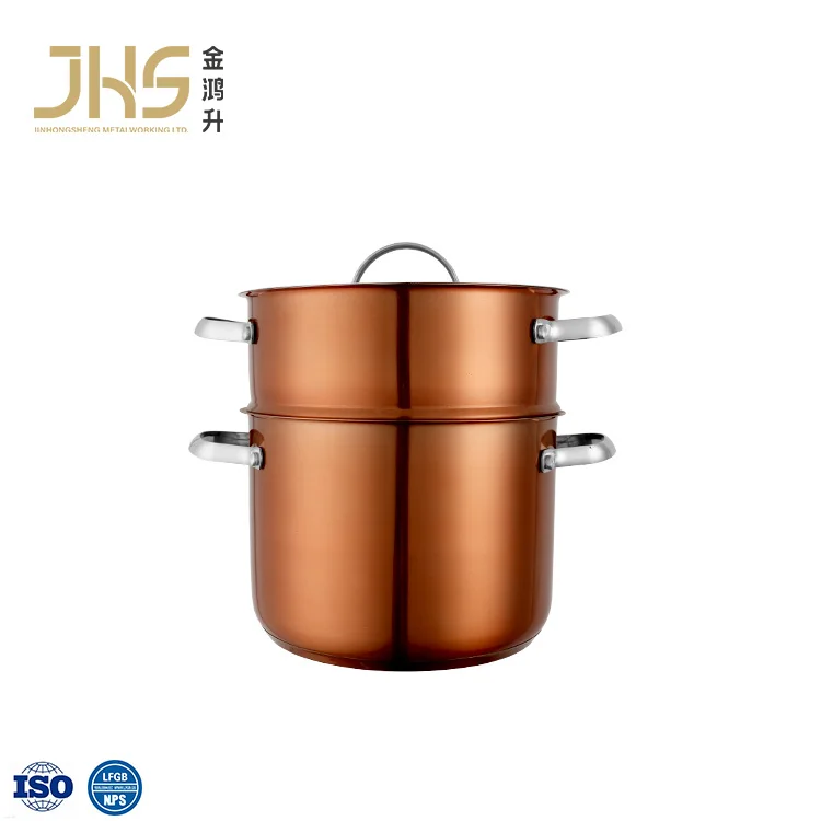 JHS wholesale custom layer 6L 20cm stainless steel food couscous steamer pot