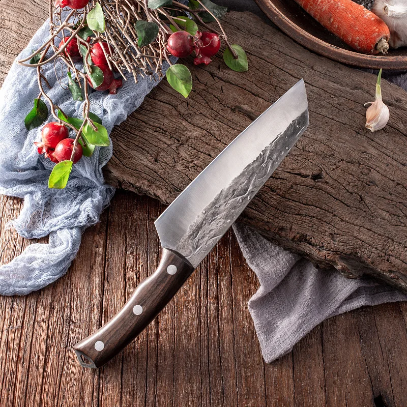 Handmade Forged 7 Inch Kiritsuke Kitchen Chef Knife 5CR15MOV Stainless Steel Blade