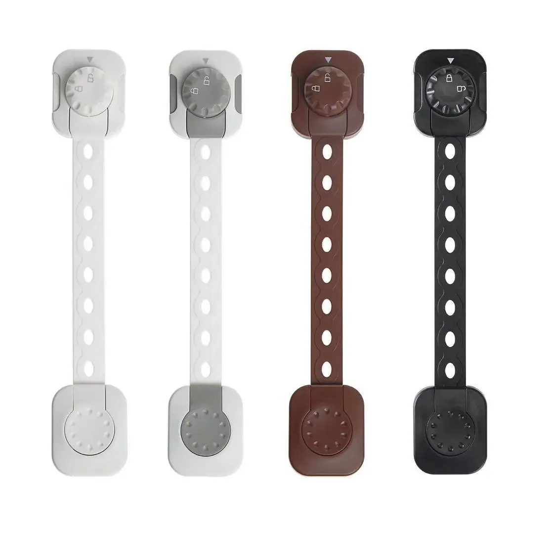 Child Safety Locks 6-Pack. Baby Proof Cabinets, Drawers with Easy Adjustable Strap Length, Double Lock Option