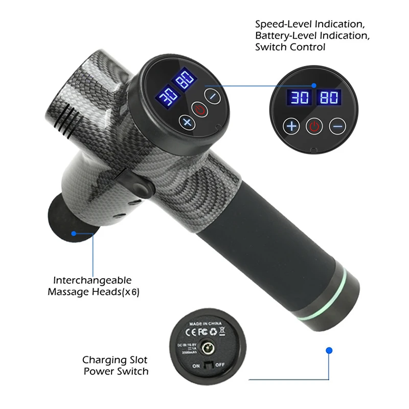 Dropshipping 30 speed Handle Percussion Deep Tissue Vibration Body Muscle Massage Gun