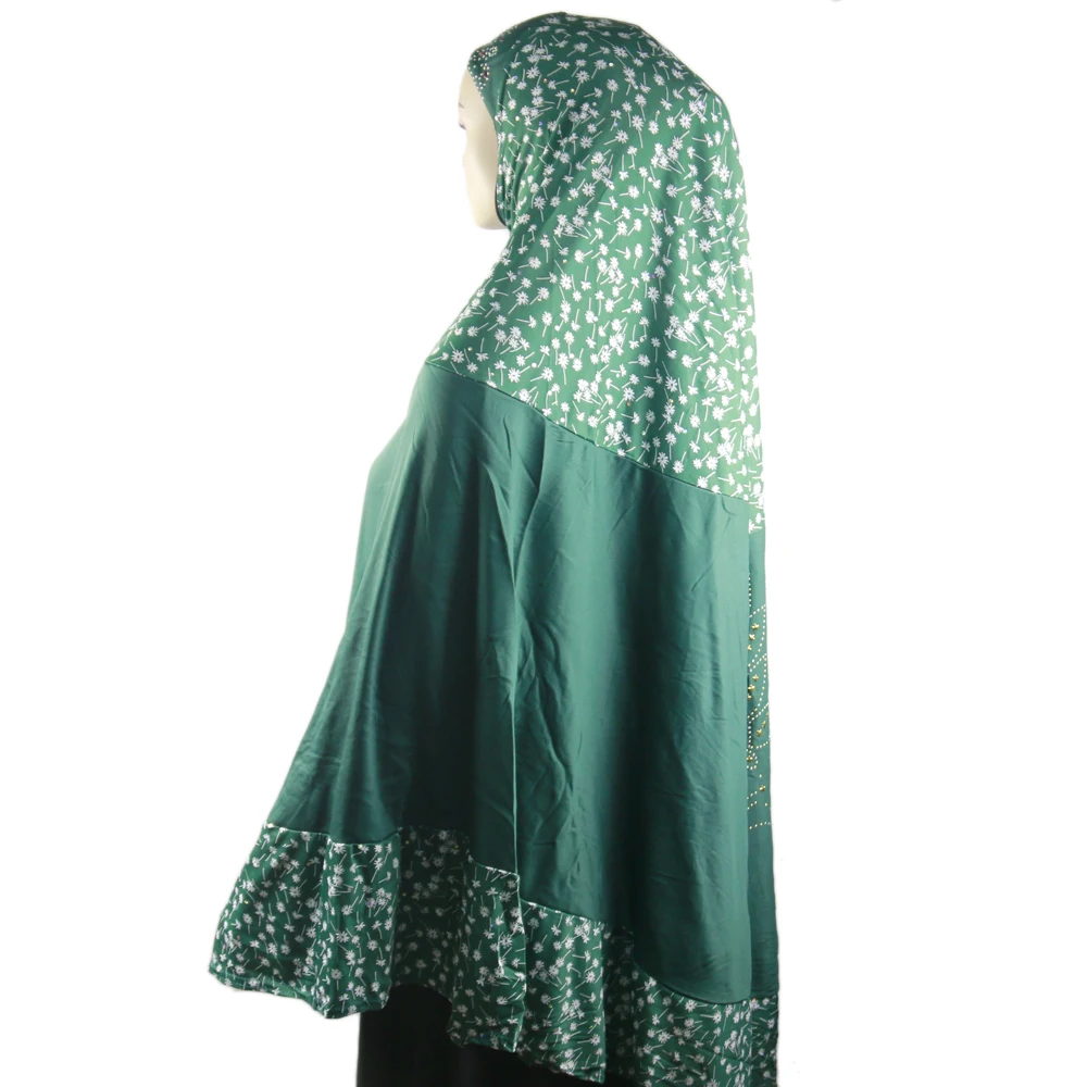 Самый популярный детский однотонный сетчатый вышитый цветок мусульманский детский кристаллический шарф из конопли шапочка хиджаб