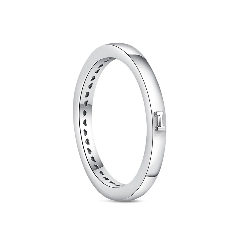 New 925 Sterling Silver Charm Rings Blue Black Green Purple Love Simple Round Fashion Rings Europe Fine Original Pan Jewelry