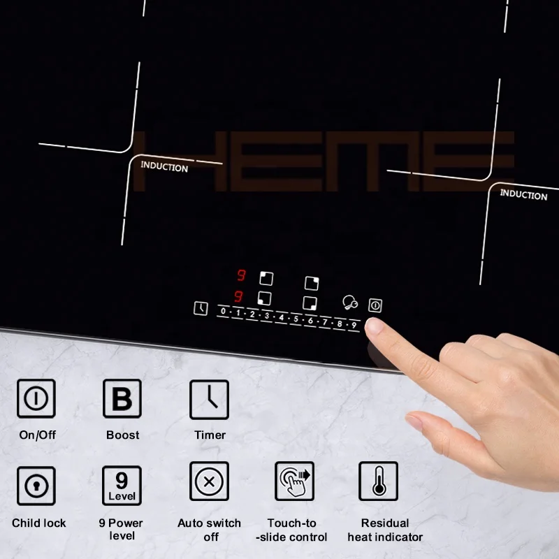 Kitchen Appliances Plaque De Cuisson Induction Built in Four Burners Glass Panel Induction Cooker Hob