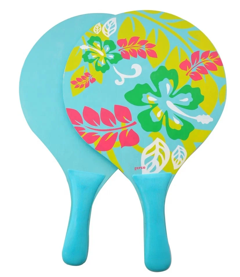 Wooden Beach Ball Paddle For Kid Beach Game Wholesale Set Beach Tennis Racket with customized logo