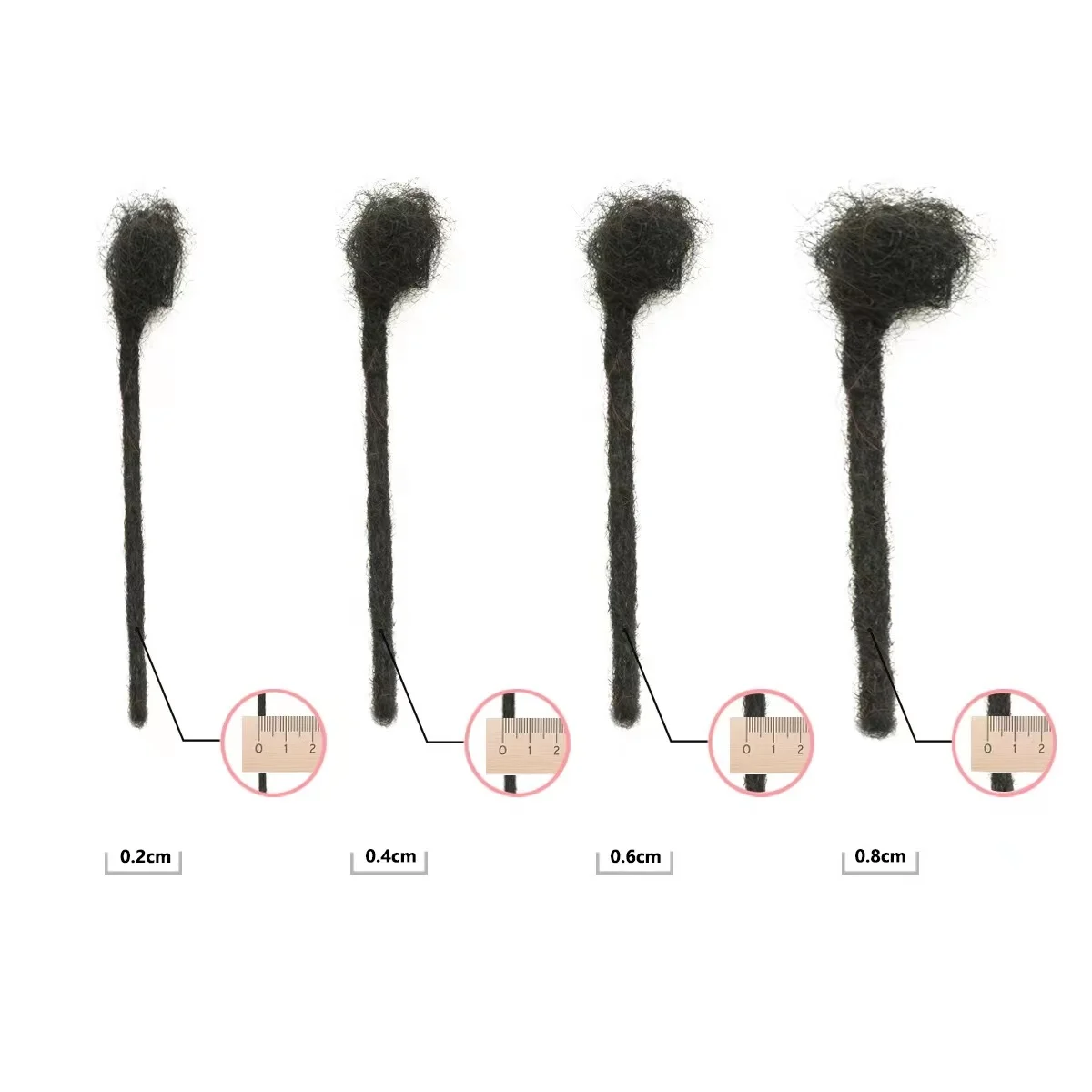 14 16 18 20 Inches 2 mm 4 mm 6 mm virgin human Hair Extensions afro kinky curly hair Crochet Dreadlocks braiding hair