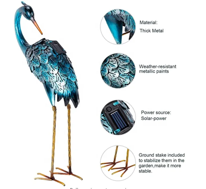  Лидер продаж Amazon уличная статуя павлина на солнечной батарее садовый декор металлический двор искусство для газона заднего двора украшение вечеринки и свадьбы