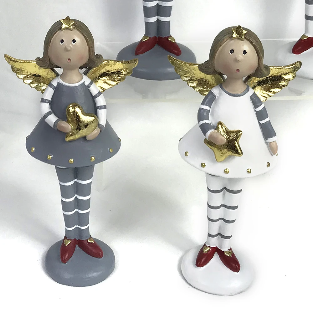 New Cute Little Resin Angel Figurine Resin Crafts Gifts Angel Handmade Sculpture Christmas Home Decorations
