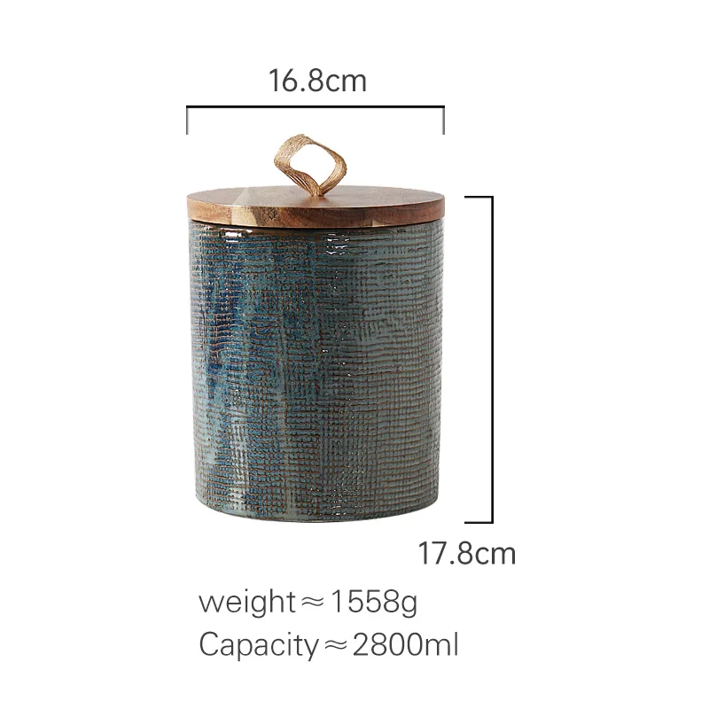 Custom Kitchen Organizer Jars Food Canisters Vintage Embossed Reactive Glazed Ceramic Sugar Tea Coffee Storage Jar