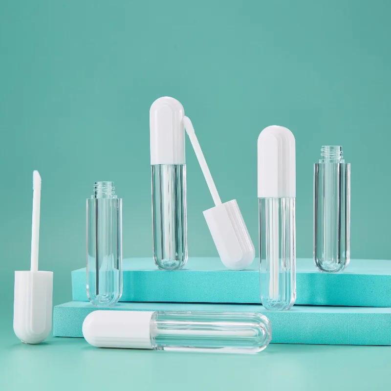 Custom 5ml Clear Lip Gloss Tube With Thickened White Cap