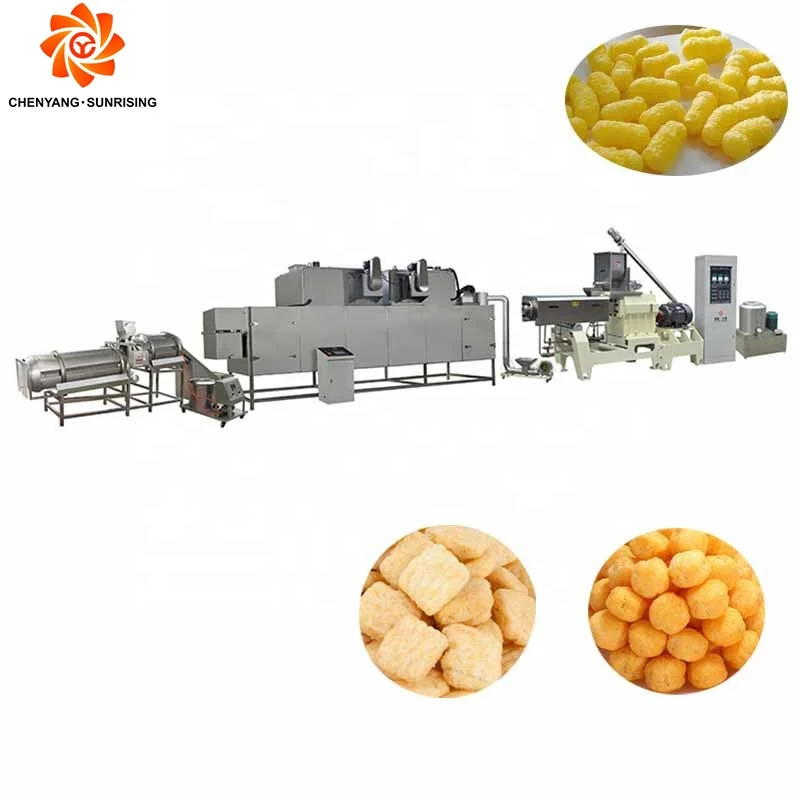 Puffed Corn Snaks Food Making Twin Screw Extruder Food Snacks Machine