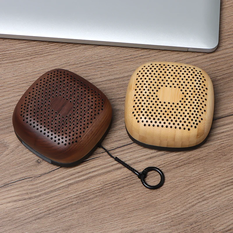 
Amazon Top Seller Portable Hamburger Natural Real Wood Music Speaker Loud Mini Blutooth Speakers With LED Lamp 