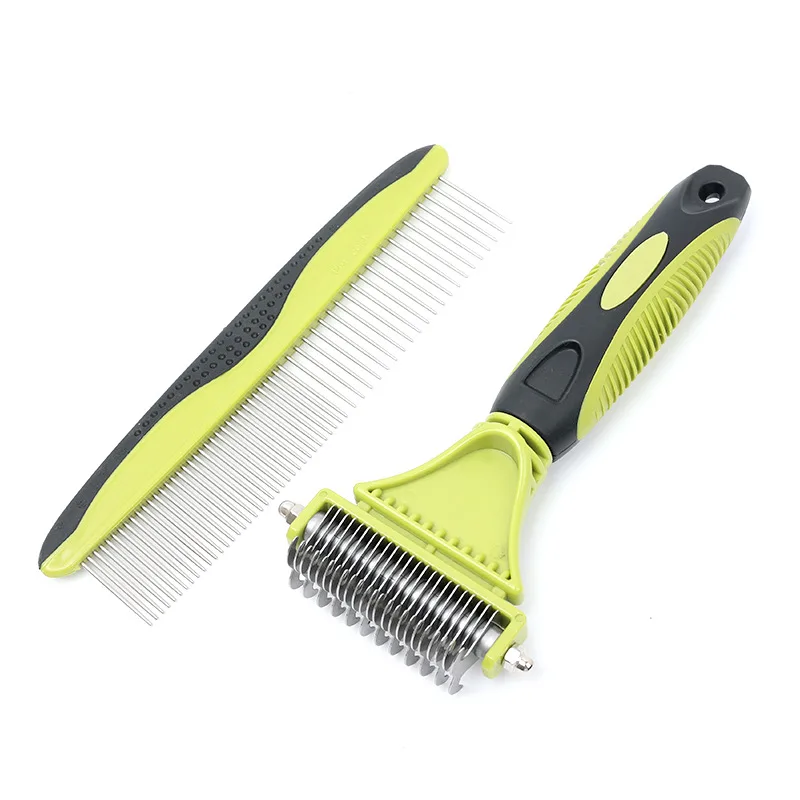 Pet Comb To Remove Floating Hair Open Knot Comb Dual-use Metal Steel Needle Set Dog Comb