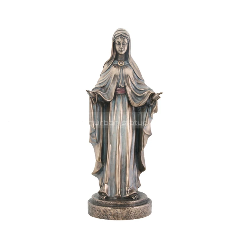 Hot Sale Custom Garden Life Size Bronze Religious Blessed Virgin Mary Garden Statue For Square Landscape Mary Sculpture