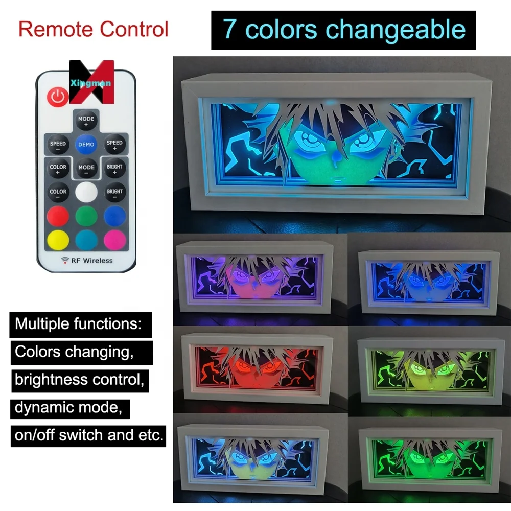 one pieceddd Animation Series Atmosphere Night Carving Remote Control Shadow Neon Paper Cut LED Art 3D Painting Anime Light Box
