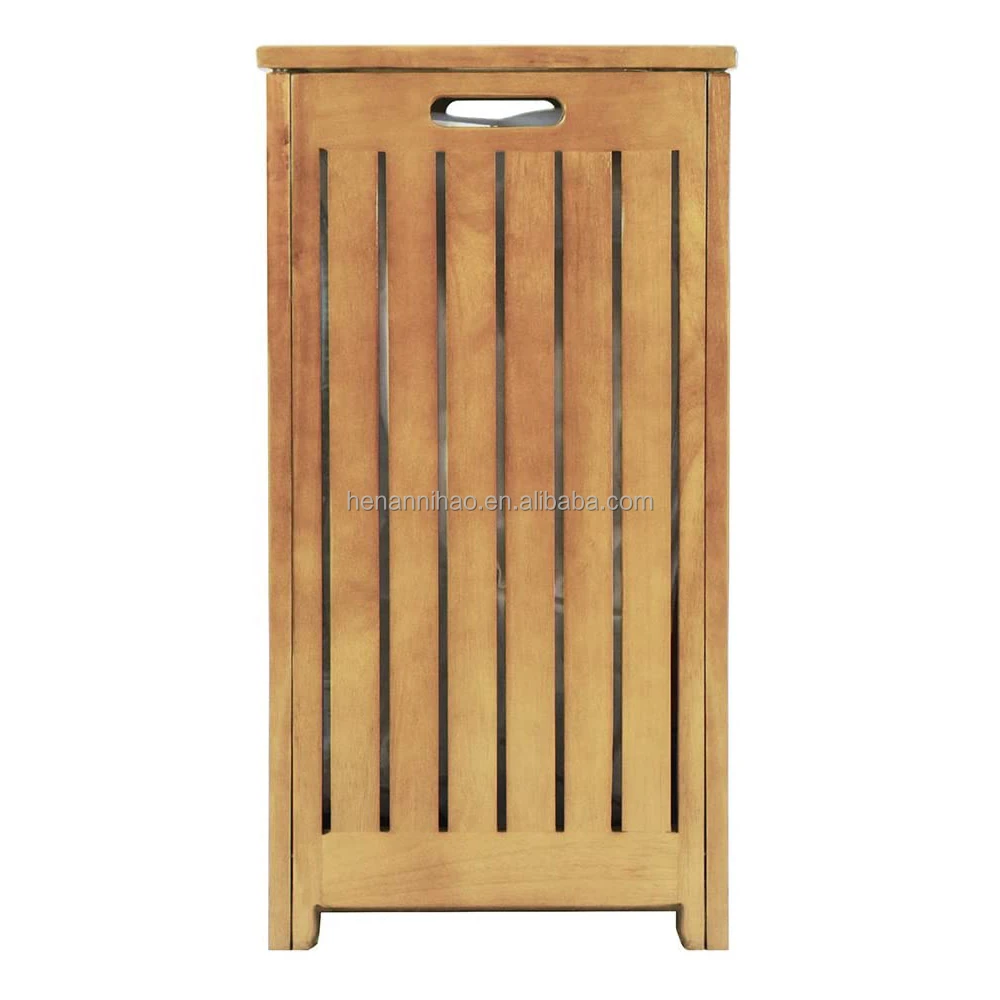 Bamboo Wood Laundry Hamper with Liner Bag & Lid - Functional Clothes Storage Basket Bin Organizer