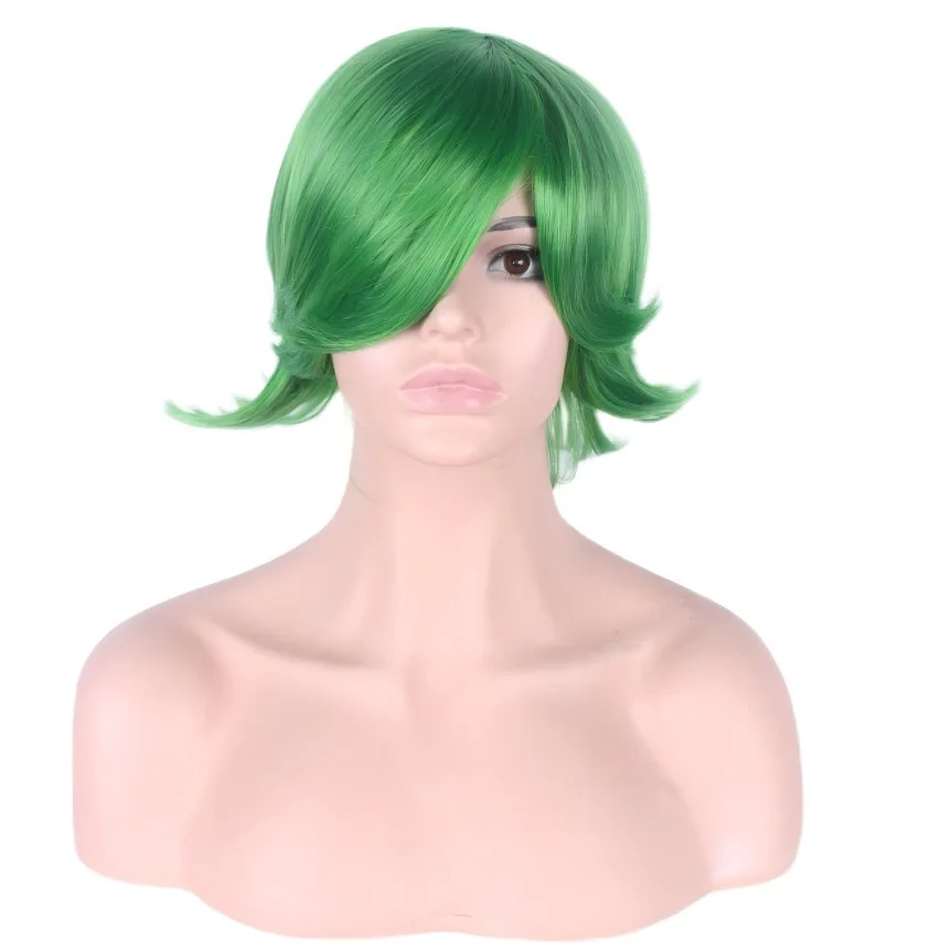 Green Bob Wig for Anime Cosplay Short Wavy Green Wig for Women Cosplay Wig for Party Green Synthetic Wig for Halloween